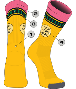 Custom Logo Pencil Crew Socks