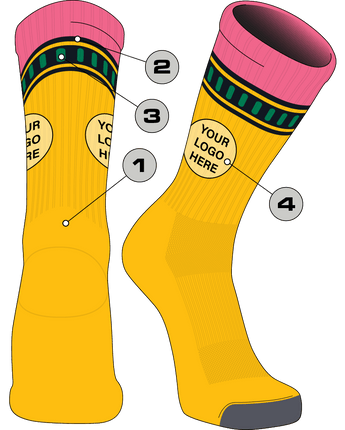 Custom Logo Pencil Crew Socks