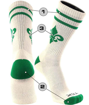 TCK customizable socks Custom Vintage Crew Socks Double Stripe
