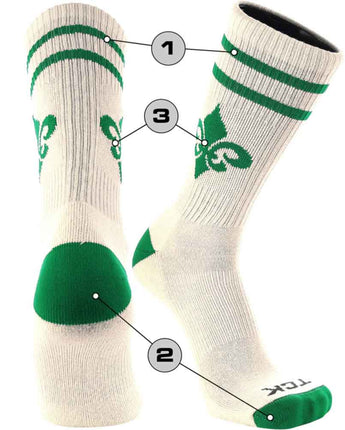 TCK customizable socks Custom Vintage Crew Socks Double Stripe