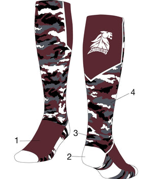 TCK customizable socks Custom Woodland Camo Over the Calf Socks