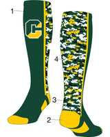 TCK customizable socks Front/Accents/Camo 2/Camo 3 / Large Custom Digital Camo Over the Calf Socks