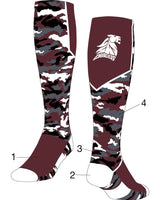 TCK customizable socks Front/Accents/Camo 2/Camo 3 / Large Custom Woodland Camo Over the Calf Socks