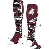 TCK customizable socks Front/Accents/Camo 2/Camo 3 / Large Custom Woodland Camo Over the Calf Socks