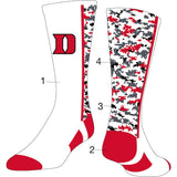 TCK customizable socks Front/Accents/Camo1/Camo2 / Large Custom Digital Camo Crew Socks