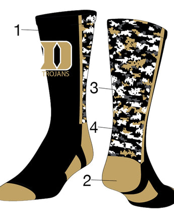 TCK customizable socks Front/Accents/Color1/Color2 / Large Fully Custom Athletic Socks