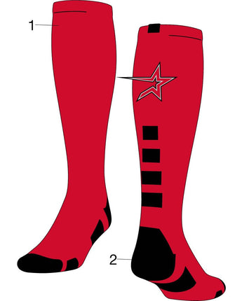TCK customizable socks Front/Accents / Large Custom Baseline Over the Calf Socks