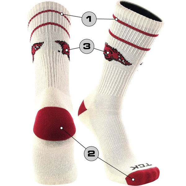 TCK customizable socks Front/Accents / Large Custom Crew Socks Vintage Thin Stripes