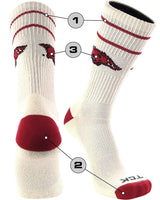 TCK customizable socks Front/Accents / Large Custom Crew Socks Vintage Thin Stripes