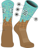 TCK customizable socks Ice Cream Cone Custom Logo Crew Socks