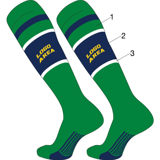 TCK customizable socks Main/Accent 1/Accent 2 / Large Custom Diamond Builder Baseball Socks Pattern 7