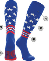 TCK customizable socks Main/Accent 1 / Large Custom Baseball and Softball Socks - Dugout Freedom Pattern