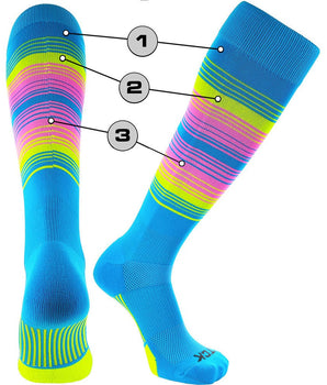 TCK customizable socks Main/Accent 1 / Large Custom Baseball and Softball Socks - Dugout Striped Bold Pattern