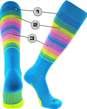 TCK customizable socks Main/Accent 1 / Large Custom Baseball and Softball Socks - Dugout Striped Bold Pattern