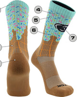 TCK customizable socks Main/Accent 1 / Large Ice Cream Cone Custom Logo Crew Socks