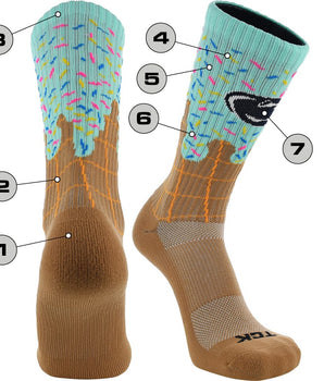 TCK customizable socks Main/Accent 1 / Large Ice Cream Cone Custom Logo Crew Socks