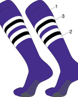 TCK customizable socks Main/Inner Stripes/Outer Stripes / Large Custom Dugout Striped Baseball Socks Pattern I
