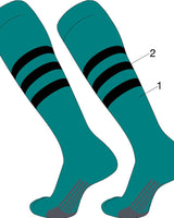 TCK customizable socks Main/Stripes / Large Custom Dugout Striped Baseball Socks Pattern B