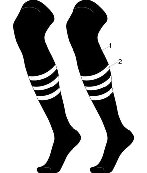 TCK customizable socks Main/Stripes / Large Custom Dugout Striped Over the Knee Baseball Socks Pattern B