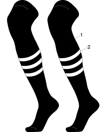 TCK customizable socks Main/Stripes / Large Custom Dugout Striped Over the Knee Baseball Socks Pattern B