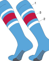 TCK customizable socks Main/Thick Stripe/Thin Stripes / Large Custom Dugout Striped Baseball Socks Pattern E