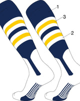 TCK customizable socks Stirrup/Inner Stripes/Outer Stripes/Sock / Large Custom Dugout Baseball Stirrup Socks Pattern I
