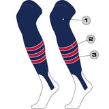 TCK customizable socks Stirrup/Stripes/Accent/Sock / Large Custom Dugout Over the Knee Baseball Stirrup Socks Pattern D
