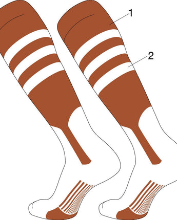 TCK customizable socks Stirrup/Stripes/Sock / Large Custom Dugout Baseball Stirrup Socks Pattern B