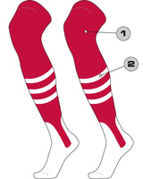 TCK customizable socks Stirrup/Stripes/Sock / Large Custom Dugout Over the Knee Baseball Stirrup Socks Pattern B