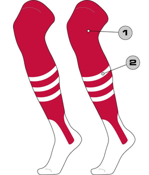 TCK customizable socks Stirrup/Stripes/Sock / Large Custom Dugout Over the Knee Baseball Stirrup Socks Pattern B