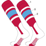 TCK customizable socks Stirrup/Thick Stripe/Thin Stripe/Sock / Large Custom Dugout Baseball Stirrup Socks Pattern E