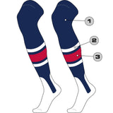 TCK customizable socks Stirrup/Thick Stripe/Thin Stripe/Sock / Large Custom Dugout Over the Knee Baseball Stirrup Socks Pattern E