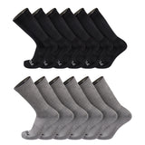TCK socks 12 Pairs-Black/Grey / Medium Work & Athletic Crew Socks for Men & Women – Cushioned, Seamless Toe, Moisture Wicking Boot Sock, Supportive Arch