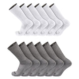 TCK socks 12 Pairs-White/Grey / Medium Work & Athletic Crew Socks for Men & Women – Cushioned, Seamless Toe, Moisture Wicking Boot Sock, Supportive Arch