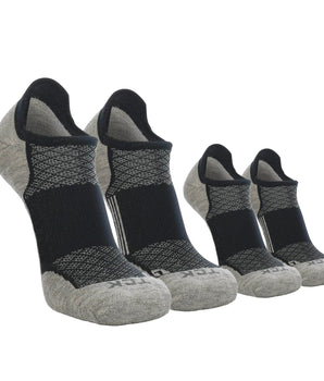 TCK socks 2 Pairs Black/Grey / Medium Tour No Show Golf & Running Socks