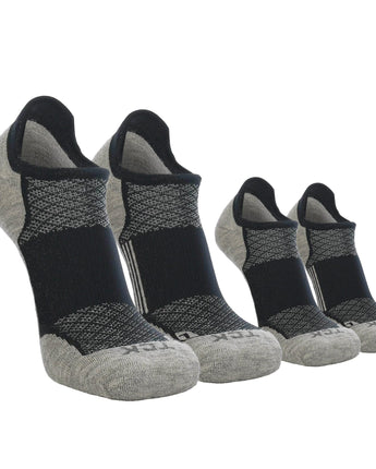 TCK socks 2 Pairs Black/Grey / Medium Tour No Show Golf & Running Socks