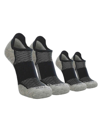 TCK socks 2 Pairs Black/Heather Grey / Large TCK Tour Low Cut Merino Wool Golf Socks (Single & Packs)