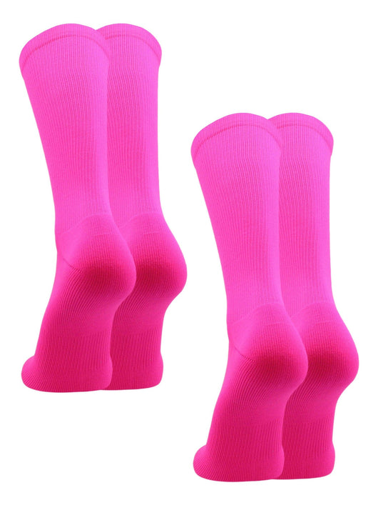 TCK socks 2 Pairs-Hot Pink / Small Athletic Prosport Performance Crew Socks For All Sports