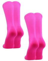 TCK socks 2 Pairs-Hot Pink / Small Athletic Prosport Performance Crew Socks For All Sports