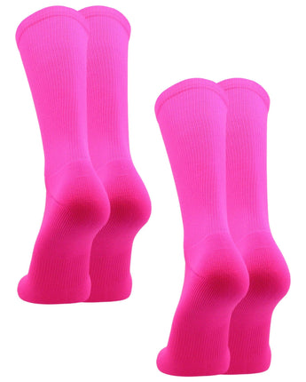 TCK socks 2 Pairs-Hot Pink / Small Athletic Prosport Performance Crew Socks For All Sports