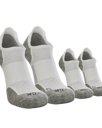 TCK socks 2 Pairs White/Grey / Medium Tour No Show Golf & Running Socks