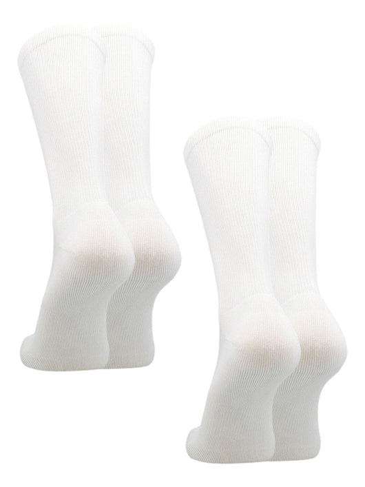 TCK socks 2 Pairs-White / Small Athletic Prosport Performance Crew Socks For All Sports