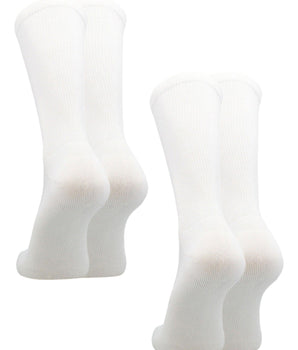 TCK socks 2 Pairs-White / Small Athletic Prosport Performance Crew Socks For All Sports