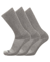 TCK socks 3 Pairs-Grey / Medium Work & Athletic Crew Socks for Men & Women – Cushioned, Seamless Toe, Moisture Wicking Boot Sock, Supportive Arch