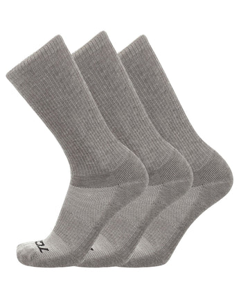 TCK socks 3 Pairs-Grey / Medium Work & Athletic Crew Socks for Men & Women – Cushioned, Seamless Toe, Moisture Wicking Boot Sock, Supportive Arch