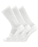 TCK socks 3 Pairs-White / Medium Work & Athletic Crew Socks for Men & Women – Cushioned, Seamless Toe, Moisture Wicking Boot Sock, Supportive Arch