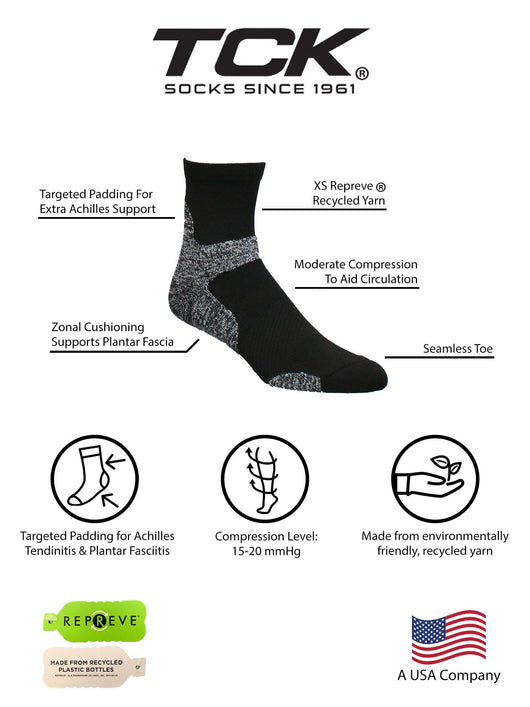 TCK socks Achilles Tendonitis Running Socks 2-pack