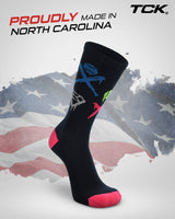 TCK socks After-Glow Graffiti Neon Baseball Crew Socks