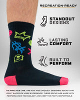 TCK socks After-Glow Graffiti Neon Baseball Crew Socks