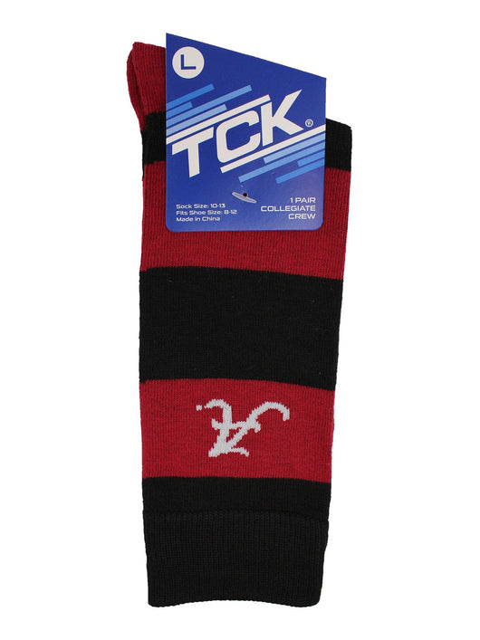 TCK socks Alabama Crimson/Black / Large Alabama Crimson Tide Socks Game Day Striped Crew Socks